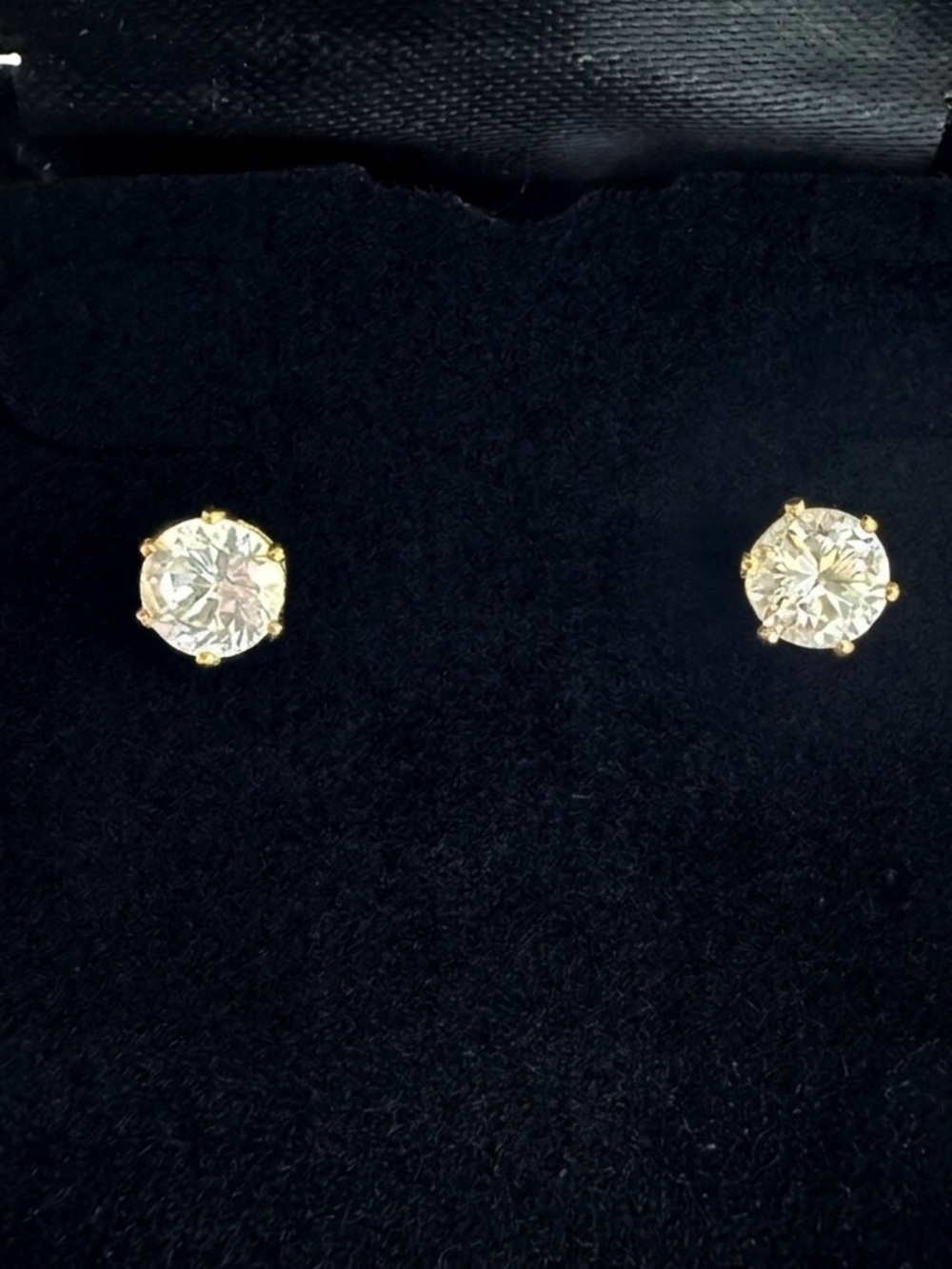 Classic Gold CZ Stud Earrings